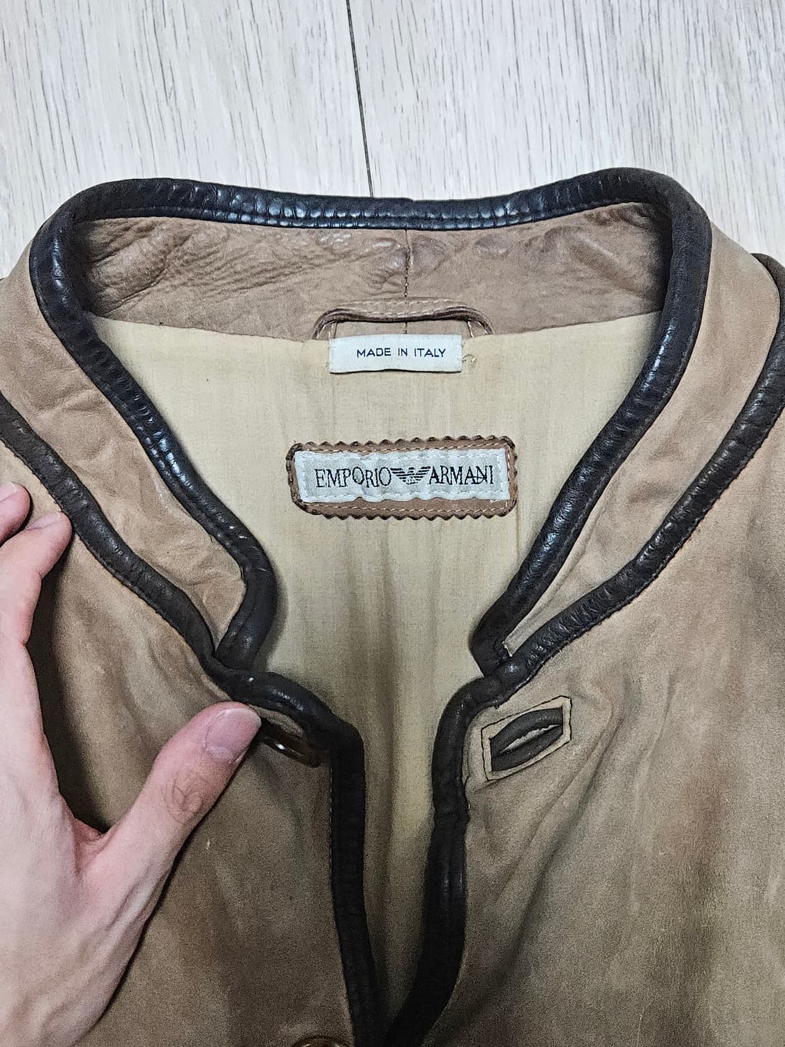 90s 엠포리오 아르마니 레더 자켓 상품이미지7
