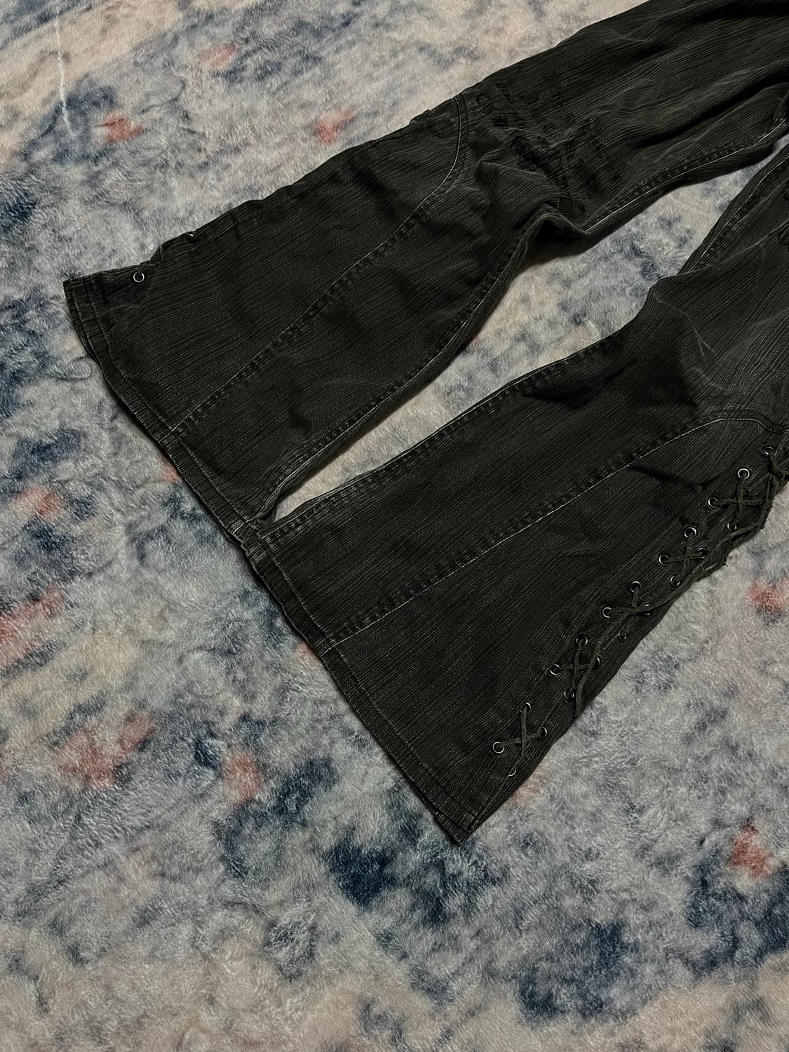 Place plan lettering lace up bell bottom 상품이미지6