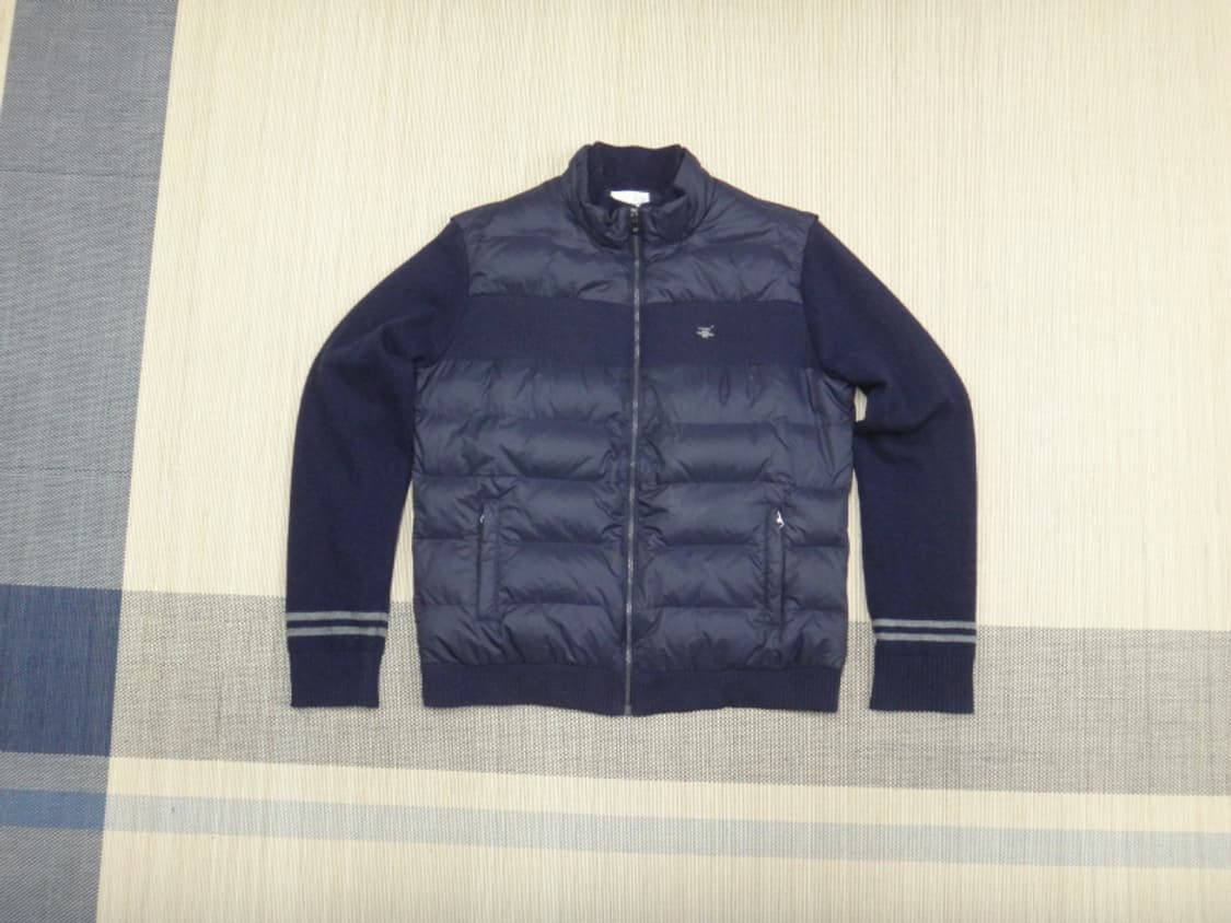 (2XL) 헨리코튼 골프 남성 니트배색 다운 패딩 점퍼 상품이미지1