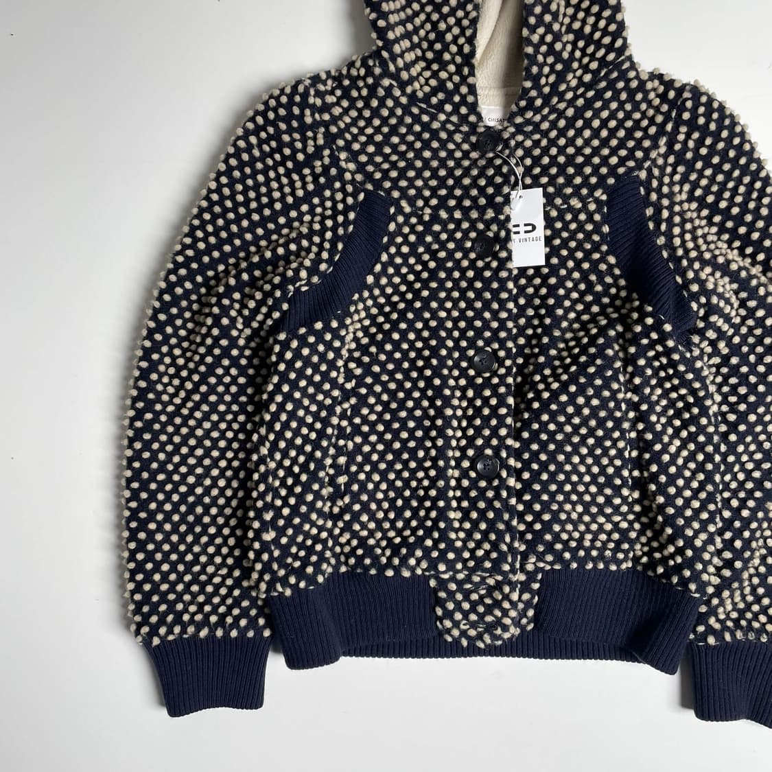 Tsumori chisato 도트 울 블렌드 후드 자켓 상품이미지3