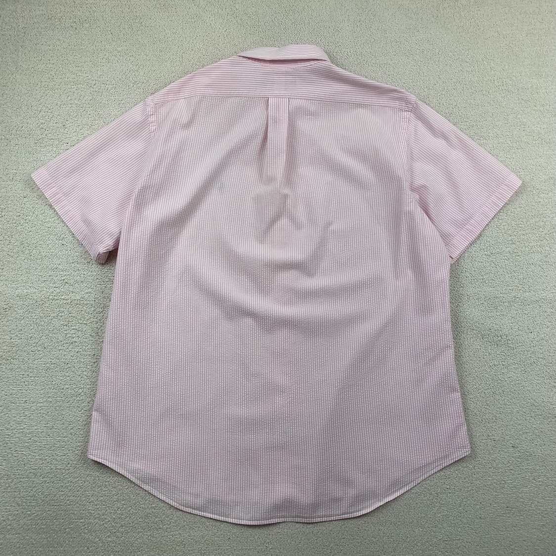 폴로 랄프로렌 포니로고 커스텀핏 시어서커 핑크 스트라이프 하프셔츠 상품이미지2