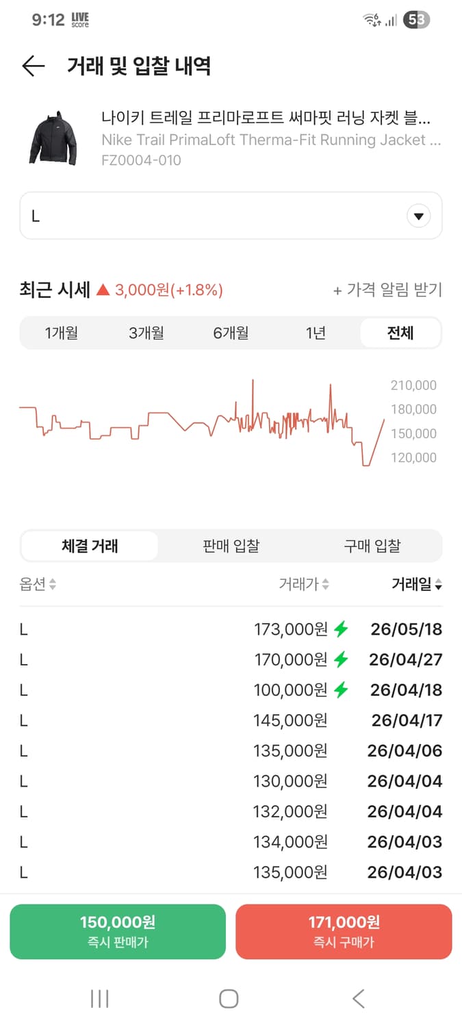 L(100) 나이키 24ss 프리마로프트 써마핏 러닝 자켓 상품이미지8