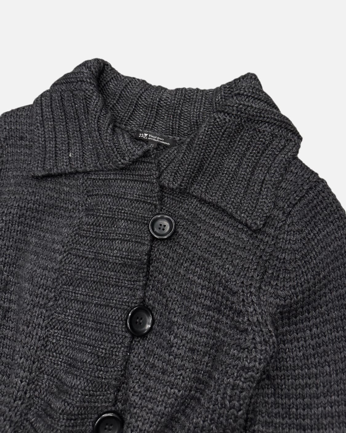 charcoal wool knit collar cardigan 상품이미지3