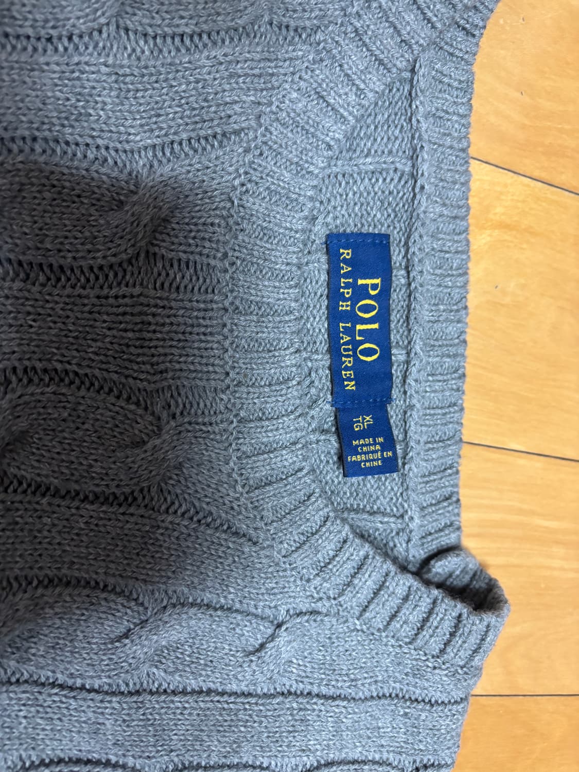 폴로 랄프로렌 케이블니트 그레이 XL 상품이미지3