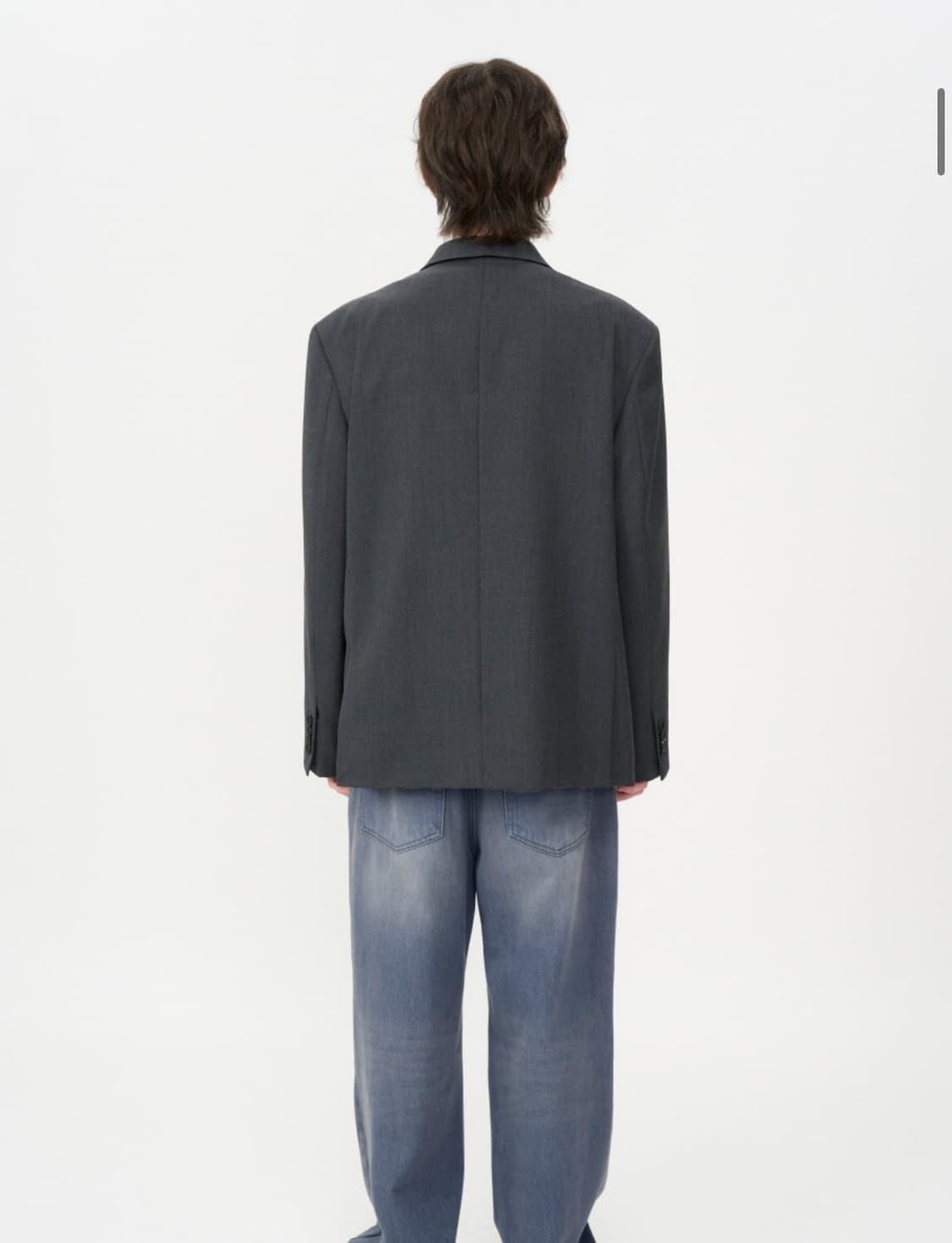 인사일런스 오버사이즈 울 블레이저(Dark grey) (M) 상품이미지2