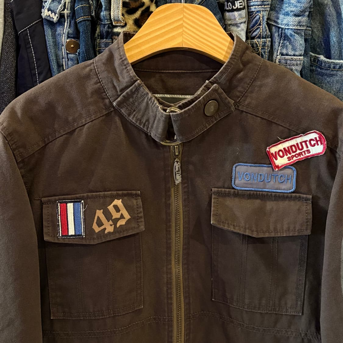 본더치 크롭 빈티지 멀티 패치 자켓 상품이미지4