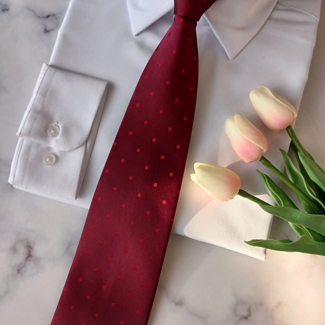 밀라숀 실크 레드 도트 넥타이 9.7cm A등급 A19093
 상품이미지6