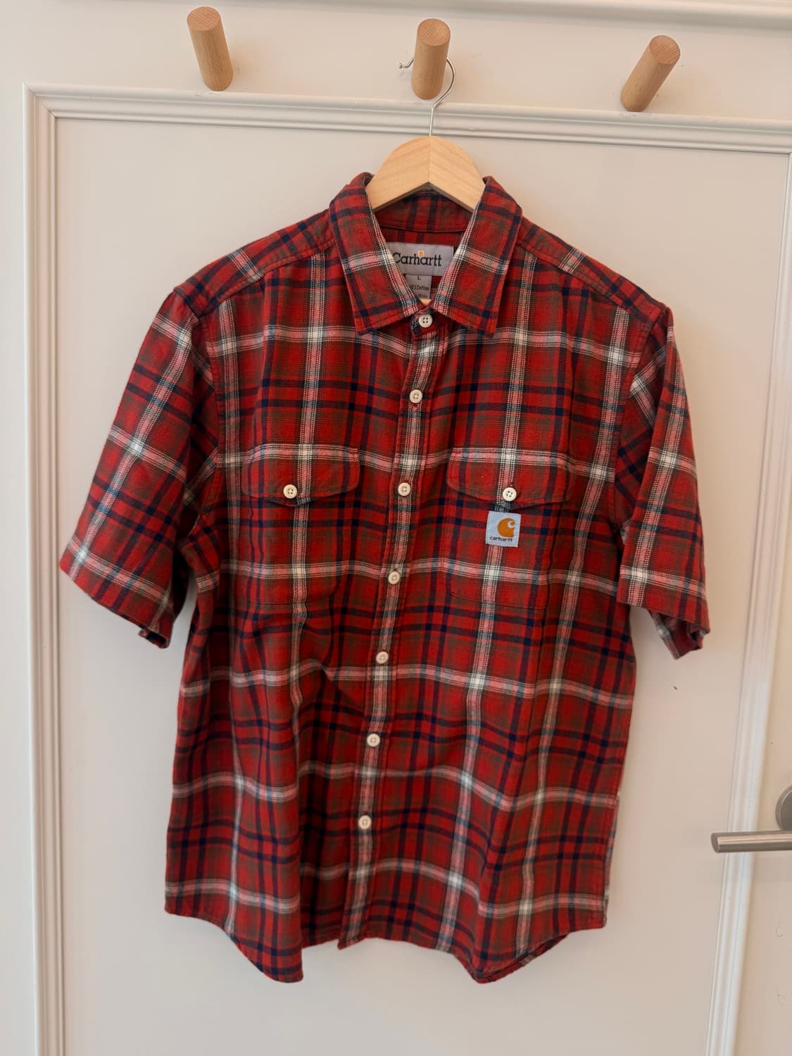 칼하트(Carhartt)의 레드 체크 반팔 셔츠 상품이미지1