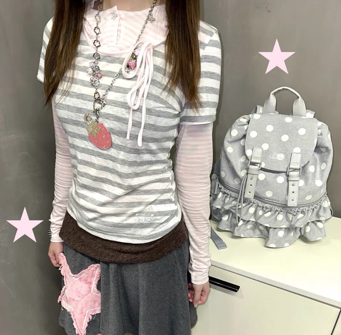 rrichu 레이어드 후드 긴팔 티셔츠 빈티지 일본 중국 디얼마이키코 상품이미지7