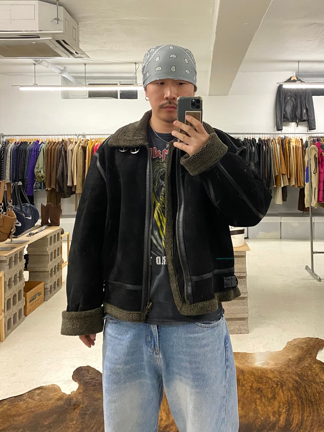 VTG suede shearling B-3 jacket 상품이미지2