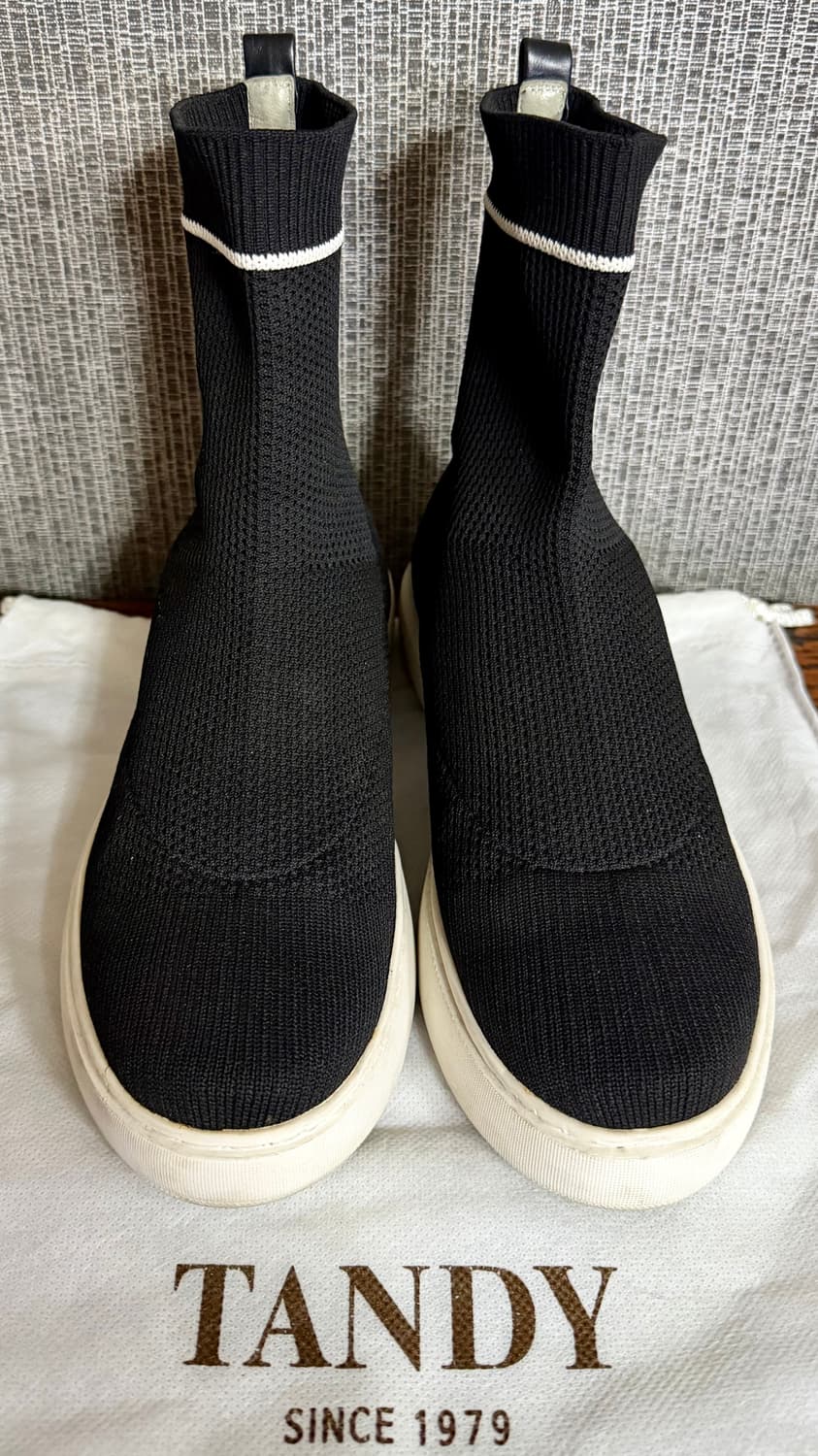 탠디 TANDY 블랙 니트 삭스 부츠 스니커즈 부티 앵클 부츠 235 상품이미지1