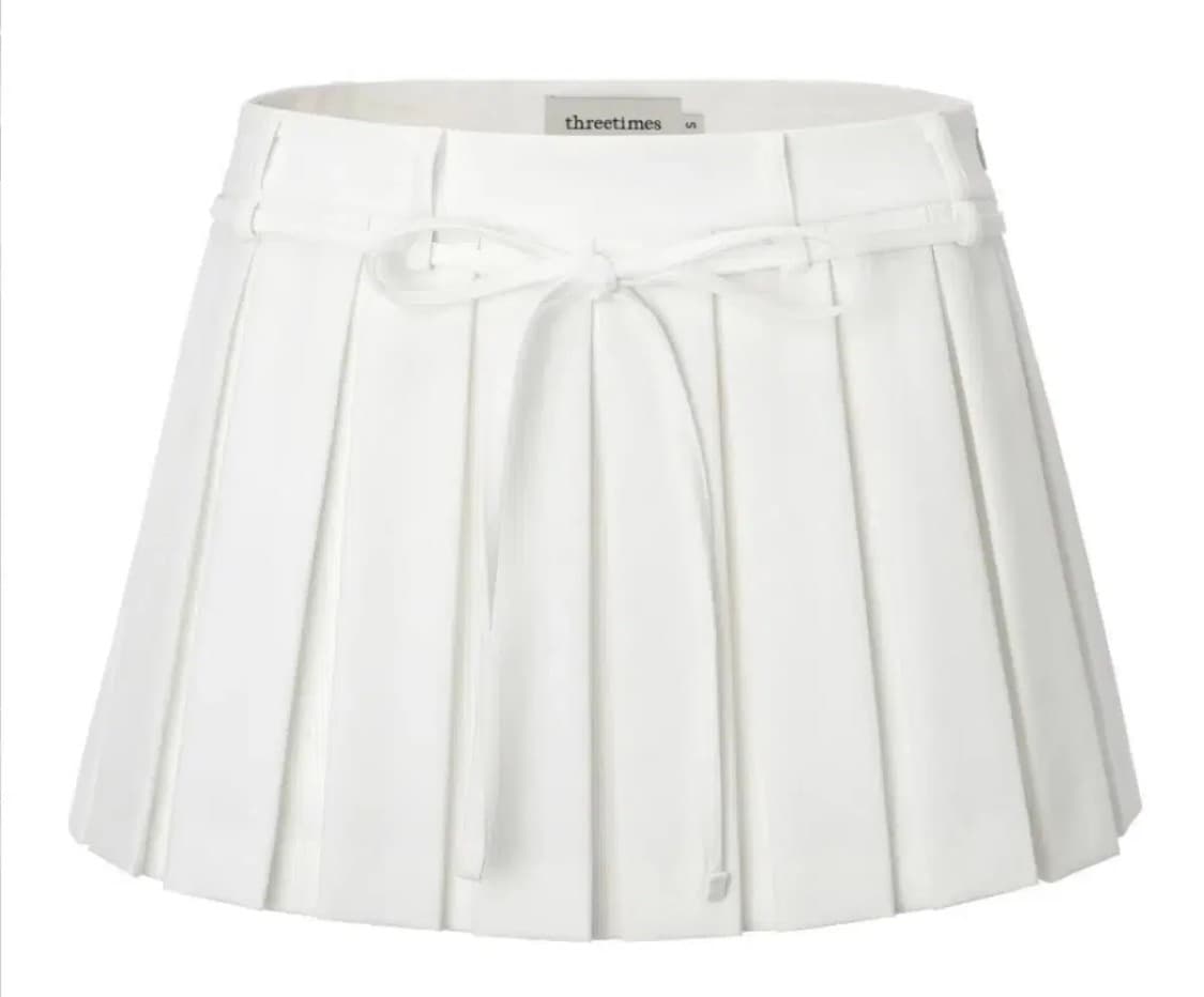 쓰리타임즈 치어리 스커트 화이트 xs 상품이미지1