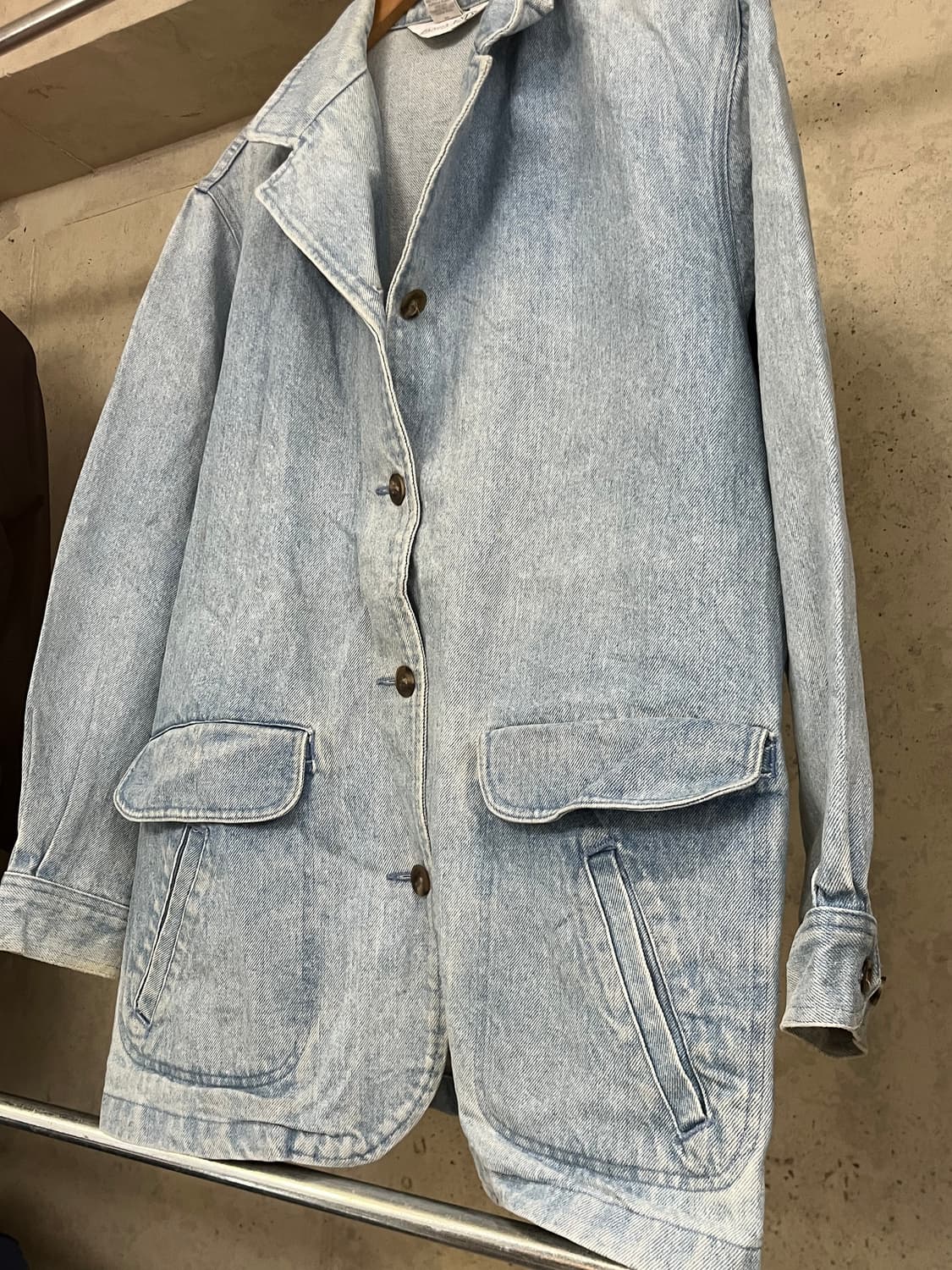 90s USA LANDS' END DENIM CHORE JACKET 상품이미지4