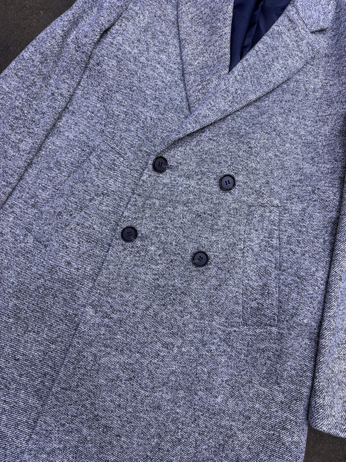 자라 더블 브레스트 하프 코트 그레이 M 상품이미지4