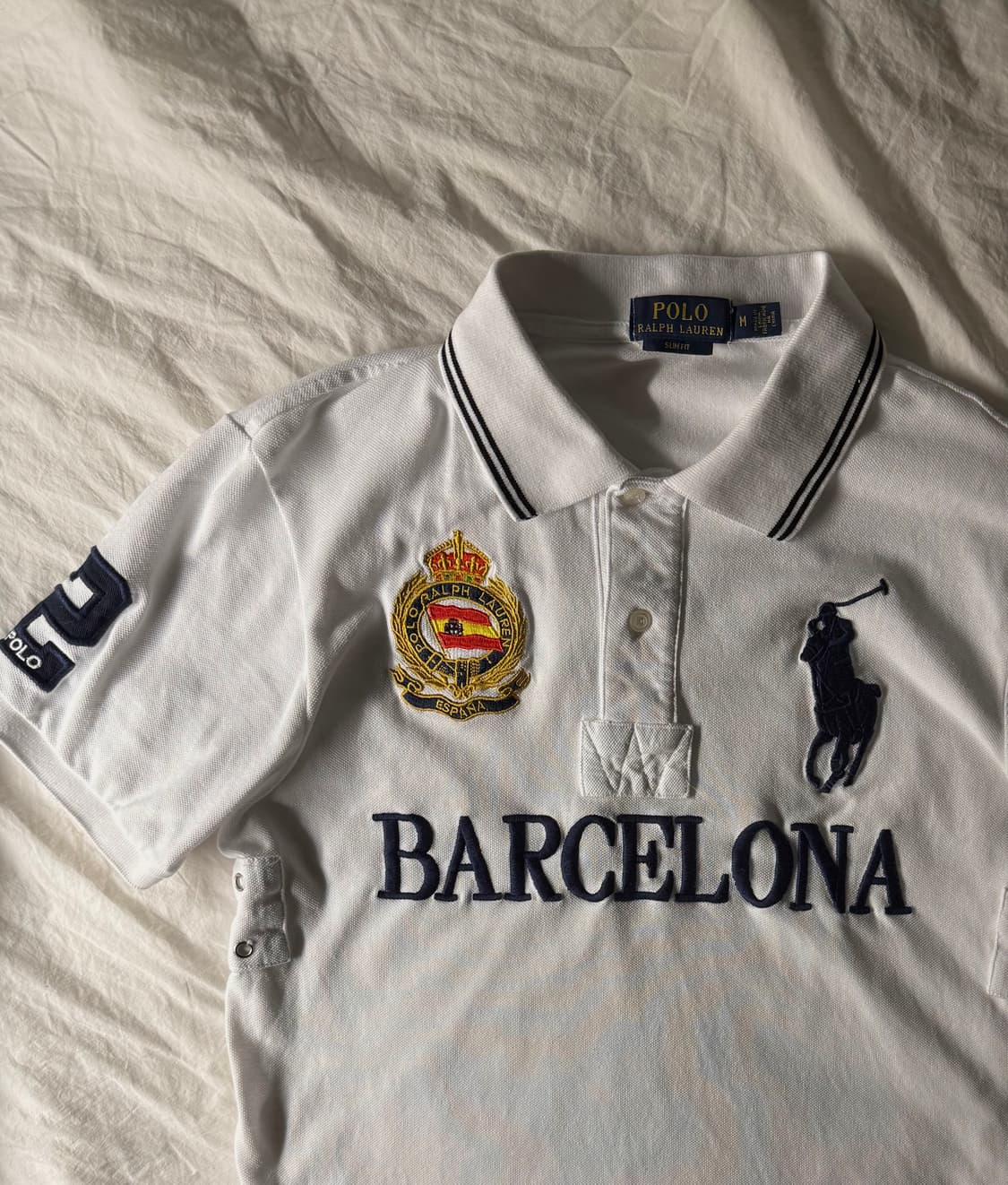 폴로 빅포니 바르셀로나 카라 반팔티 화이트 상품이미지1