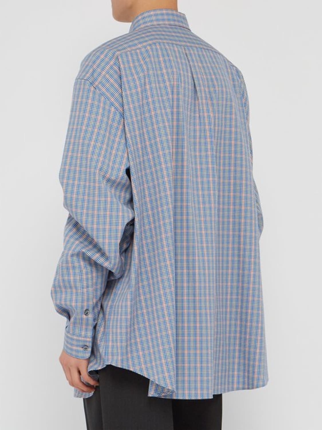 GUCCI 구찌 로고 피글렛 자수 체크 블루 코튼 오버셔츠46 상품이미지3