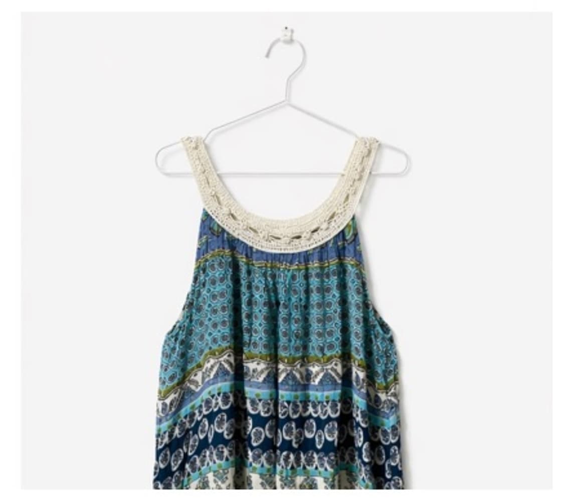 빈티지 보헤미안 히피 면  슬리브리스 나시 원피스 상품이미지1