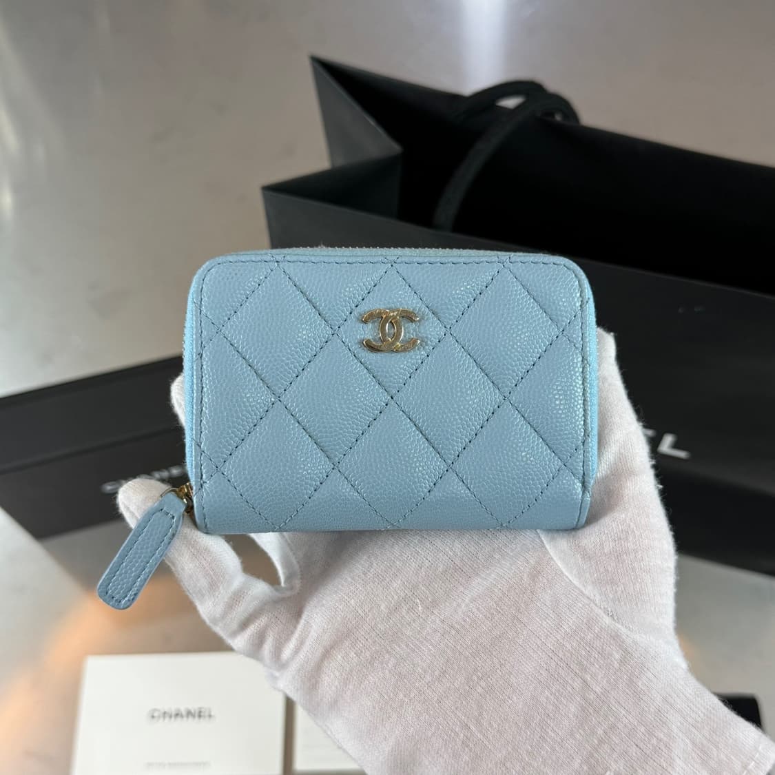[정품] 샤넬 클래식 스카이블루 카드지갑 풀구성품 상품이미지2
