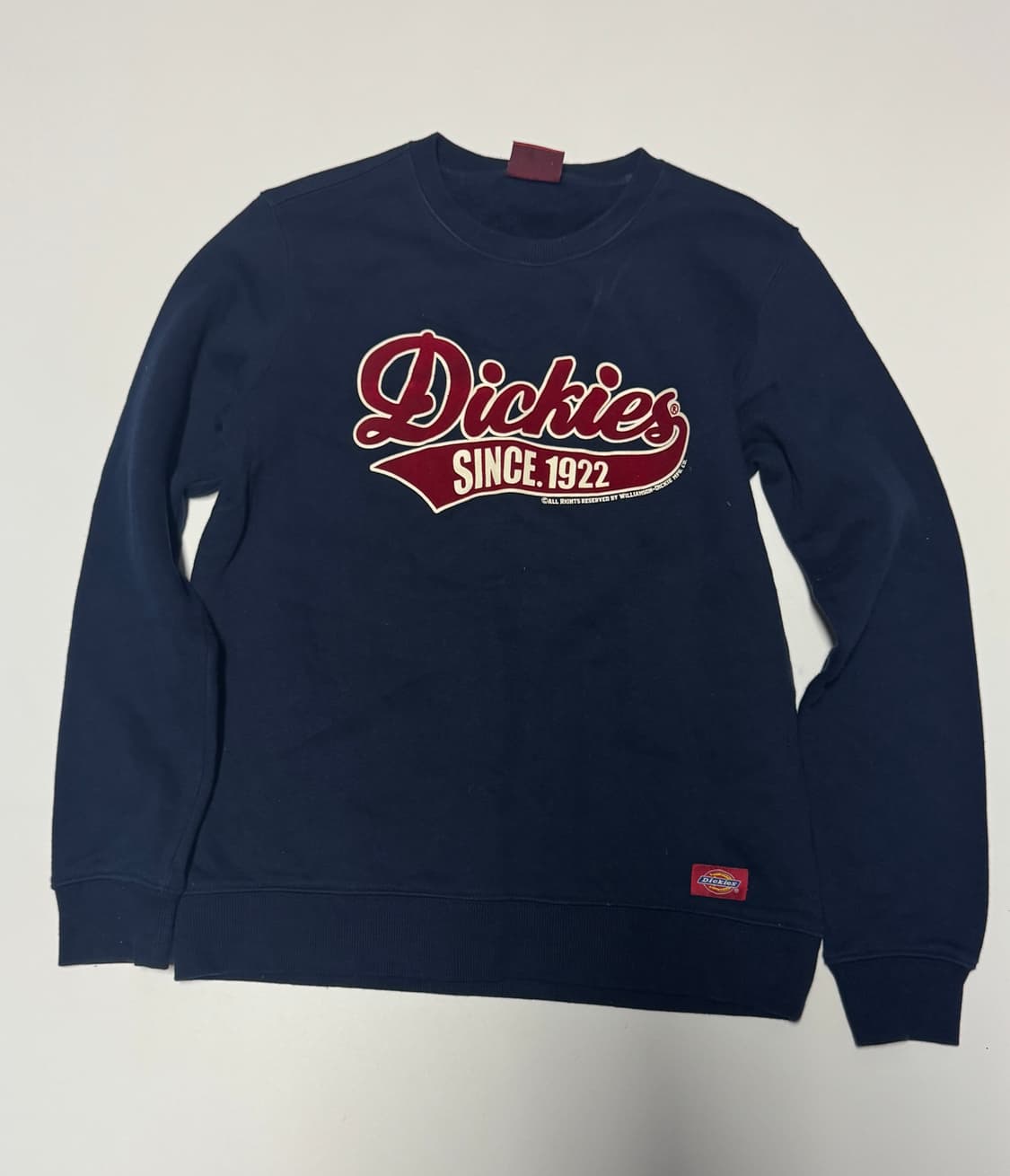 여성 디키즈 Dickies 스펠아웃 기모 맨투맨 네이비 S ~ M 상품이미지1