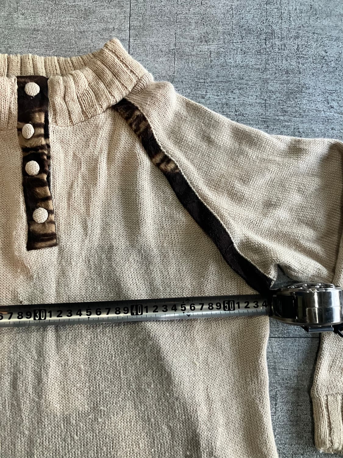 일본빈티지 Natural 올드스쿨아메카지 혁오풍 레오파드 니트스웨터 상품이미지2