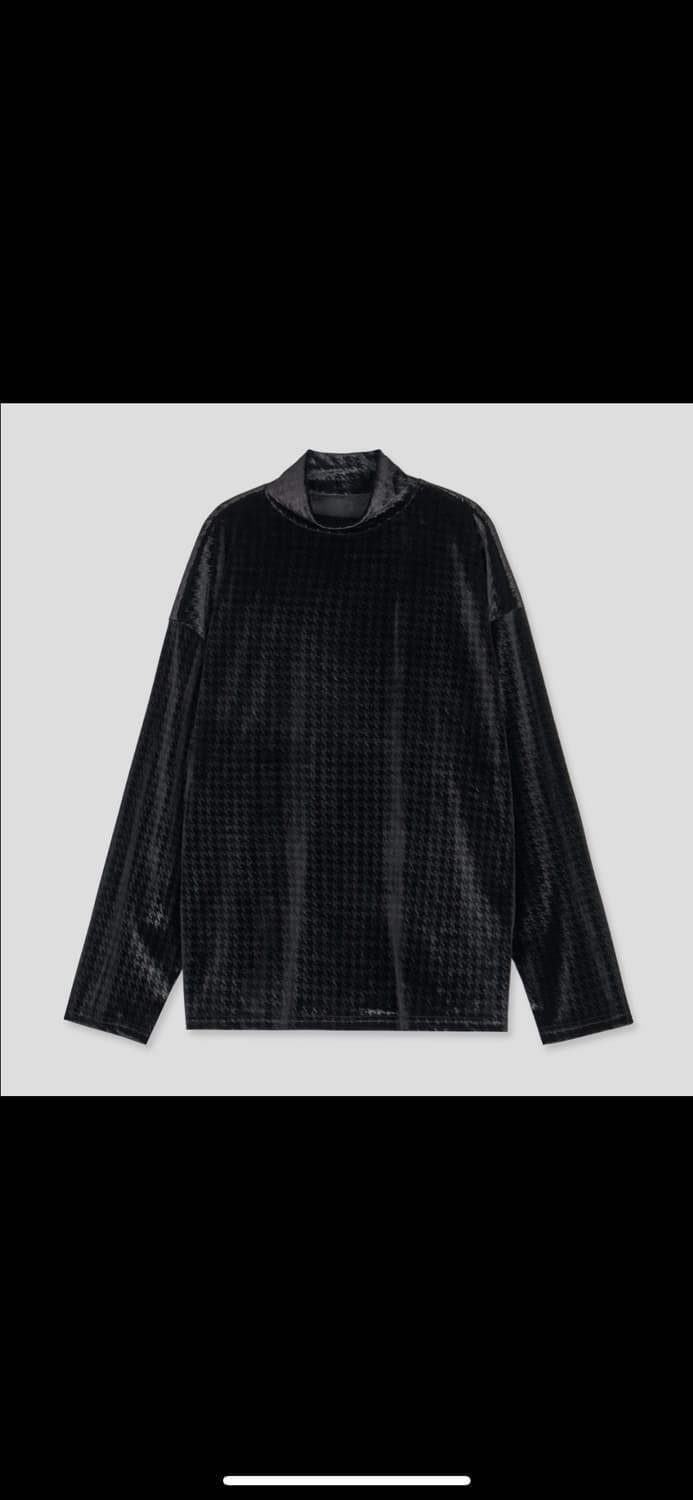 하운드 투스 벨벳 모크넥 티셔츠 상품이미지5