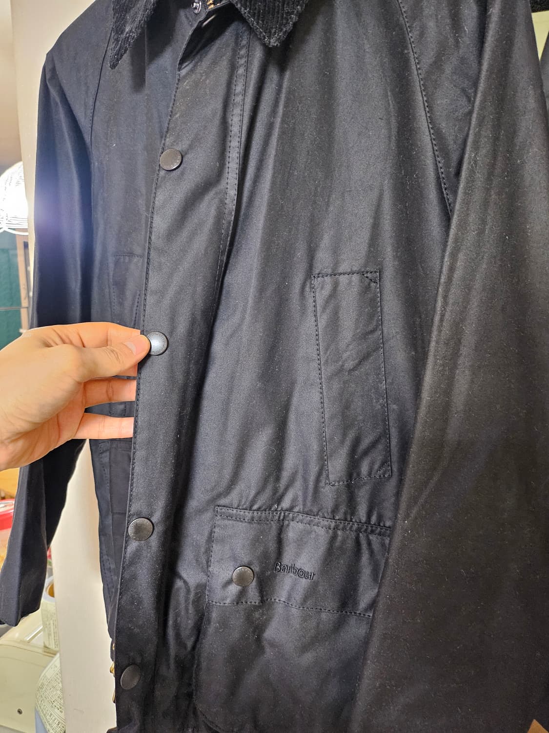 [38]바버 비데일 왁스자켓 블랙 판매 상품이미지3