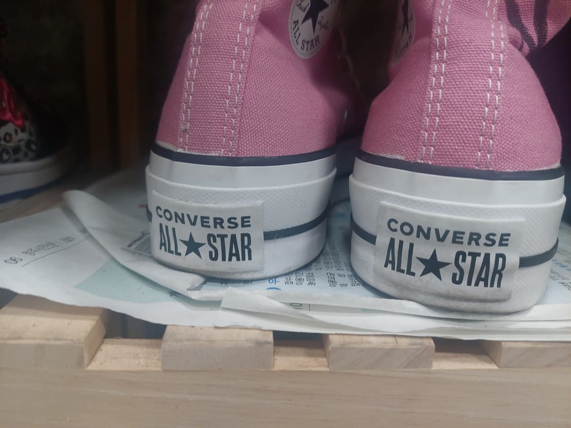 (DIY) 지브라 핑크 하이탑 컨버스 척테일러 올스타 리프트 씬키드 상품이미지4