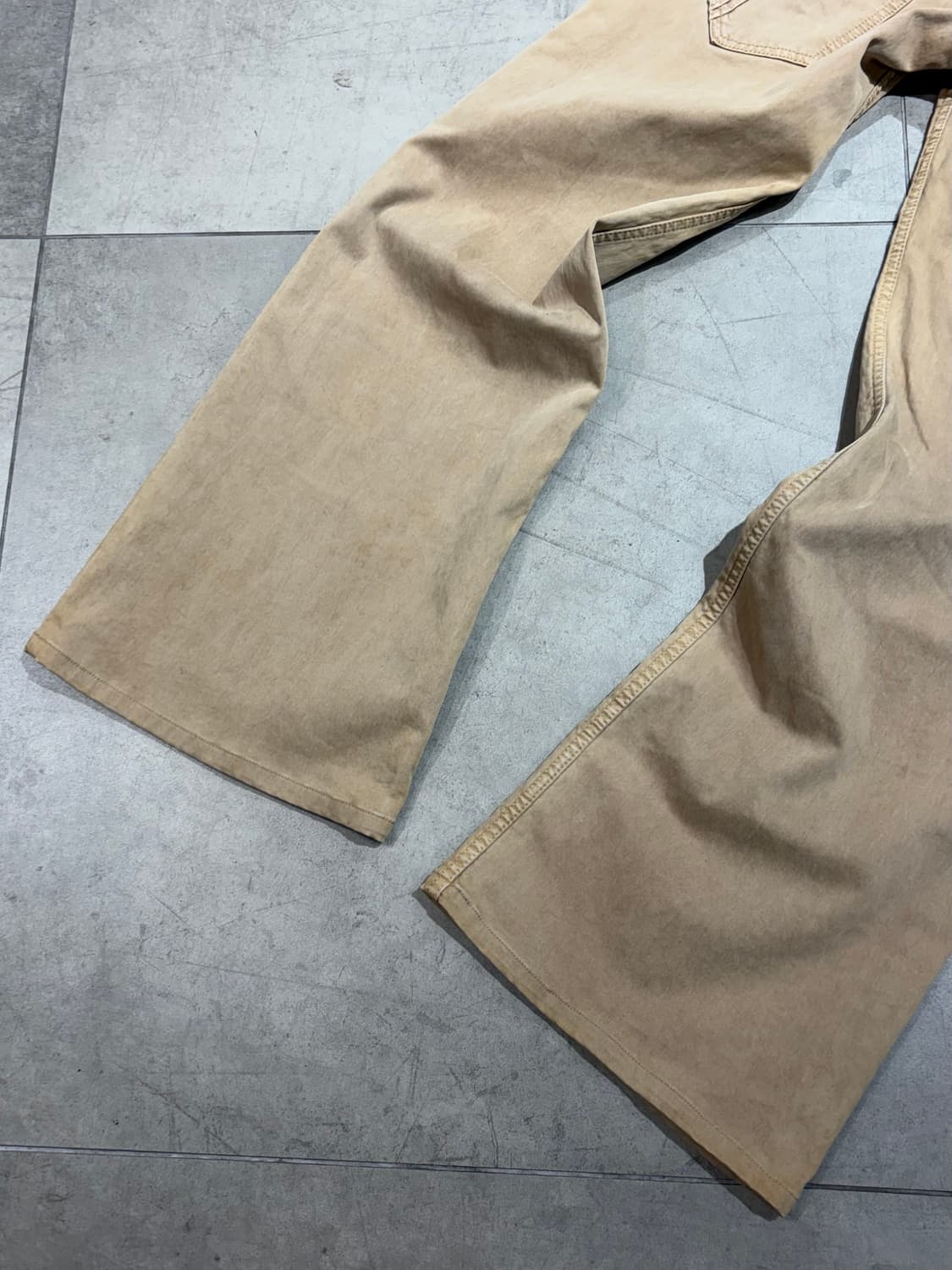 베이지 신치백 와이드 플레어 팬츠 상품이미지6