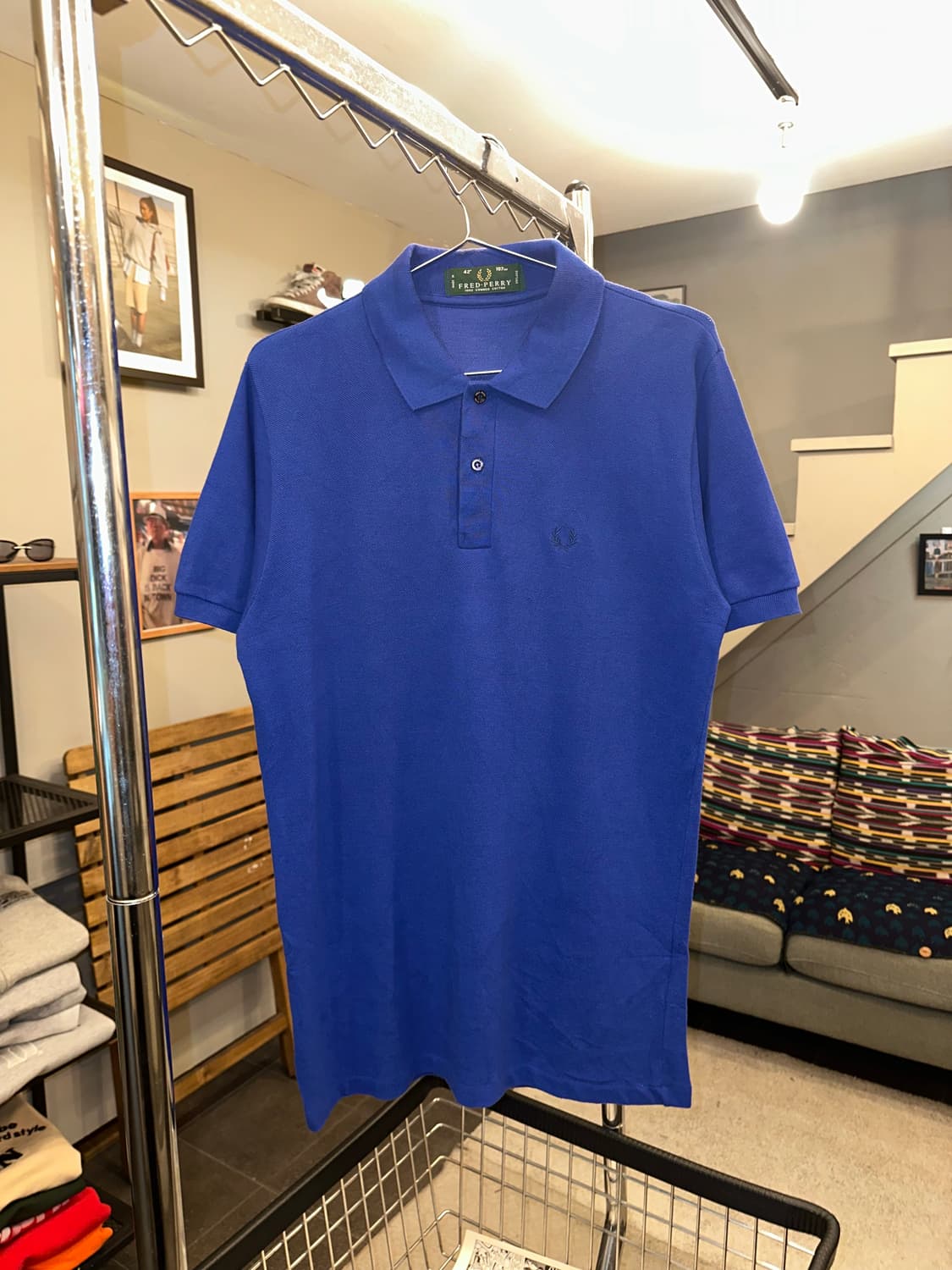 90’s Fred Perry England blue collar T 상품이미지2
