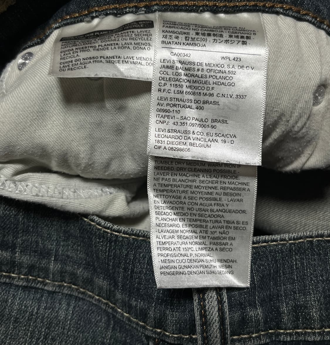 리바이스 505 세미와이드 진청 데님팬츠 청바지 34 상품이미지7