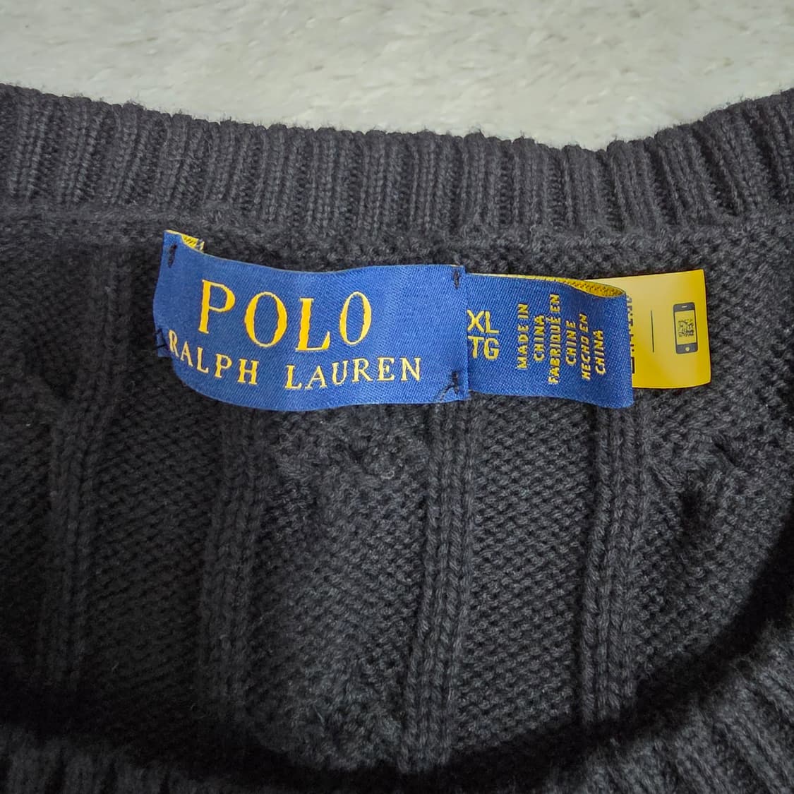 (XL)여성 폴로 랄프로렌 케이블 니트 블랙 상품이미지4