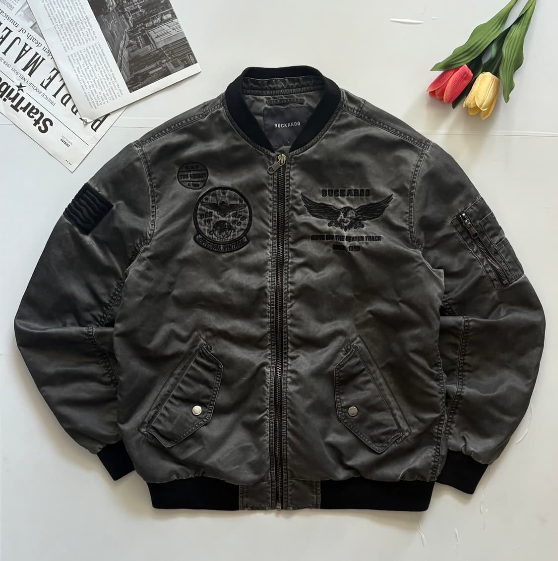 버커루 빈티지 워싱 항공 점퍼 상품이미지2