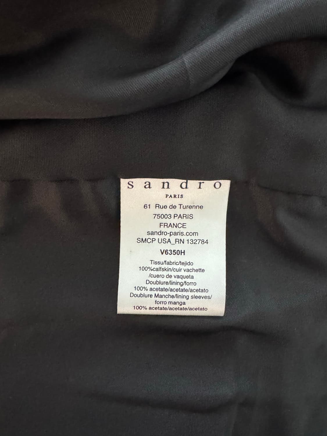 산드로 레더 바이커 자켓 소가죽  상품이미지4