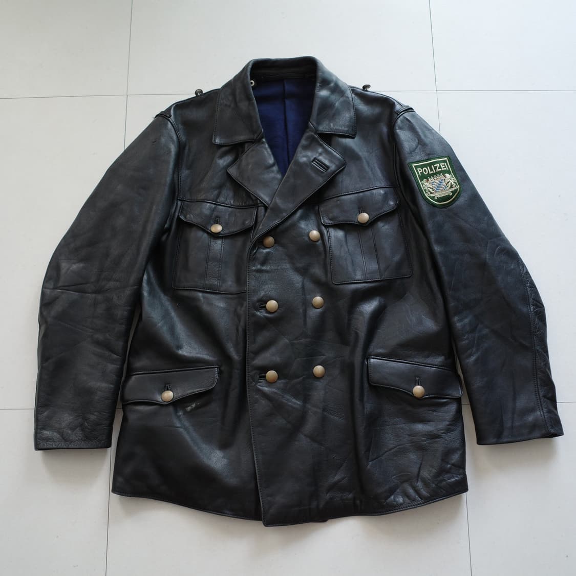 80s German Polizei 독일 경찰 레더 가죽 자켓 105 상품이미지1
