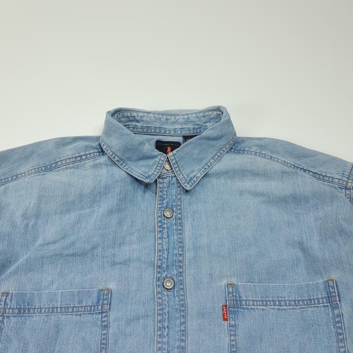 CL455 L 리바이스 90s 홍콩판 코튼 라이트워싱 데님셔츠 남방 상품이미지2
