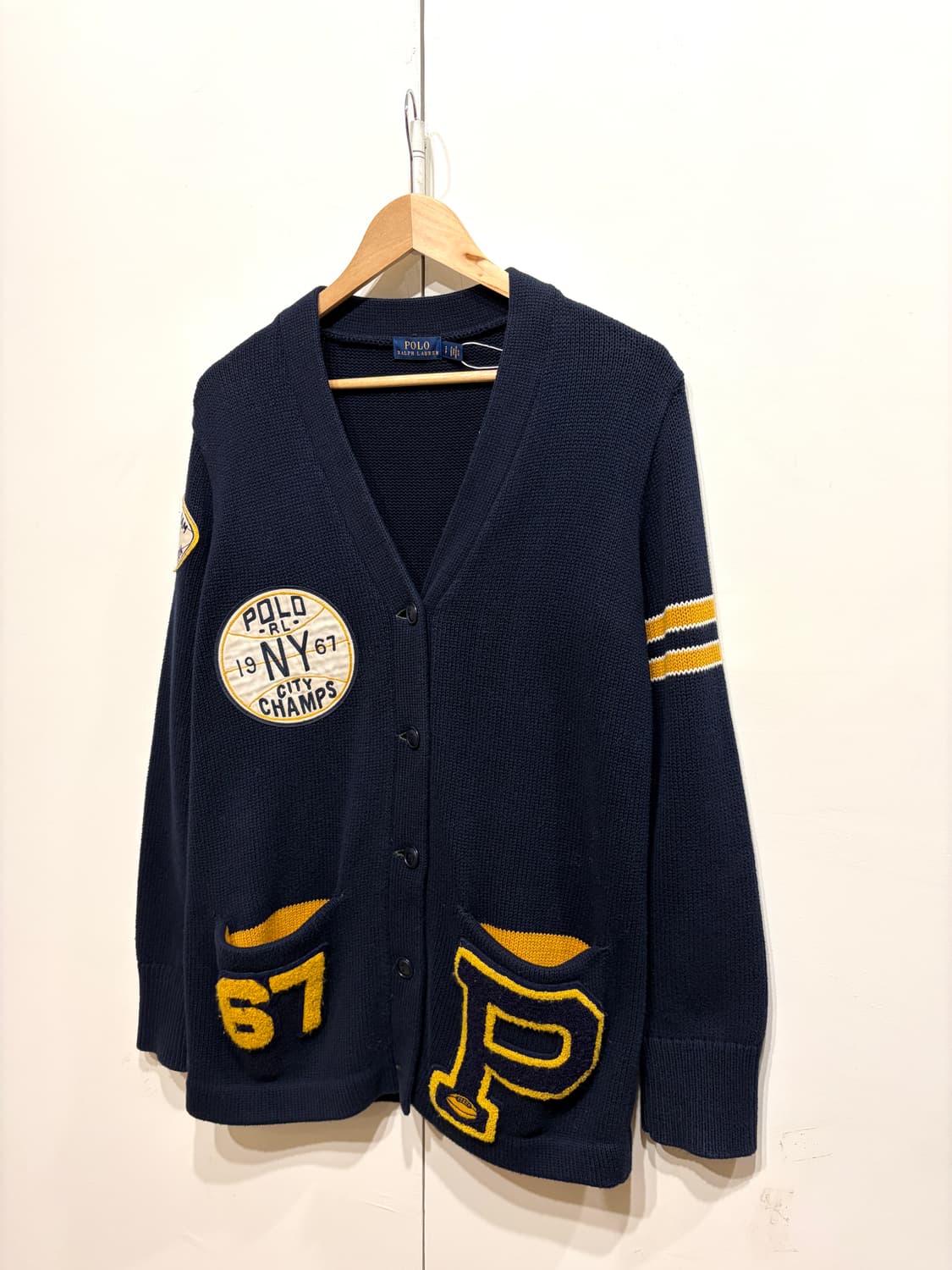 폴로 랄프로렌 컬리지 바시티 레터맨 P 가디건 상품이미지2