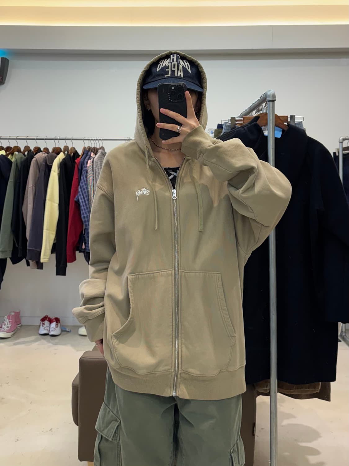 스투시 스탁 로고 후드집업 상품이미지4