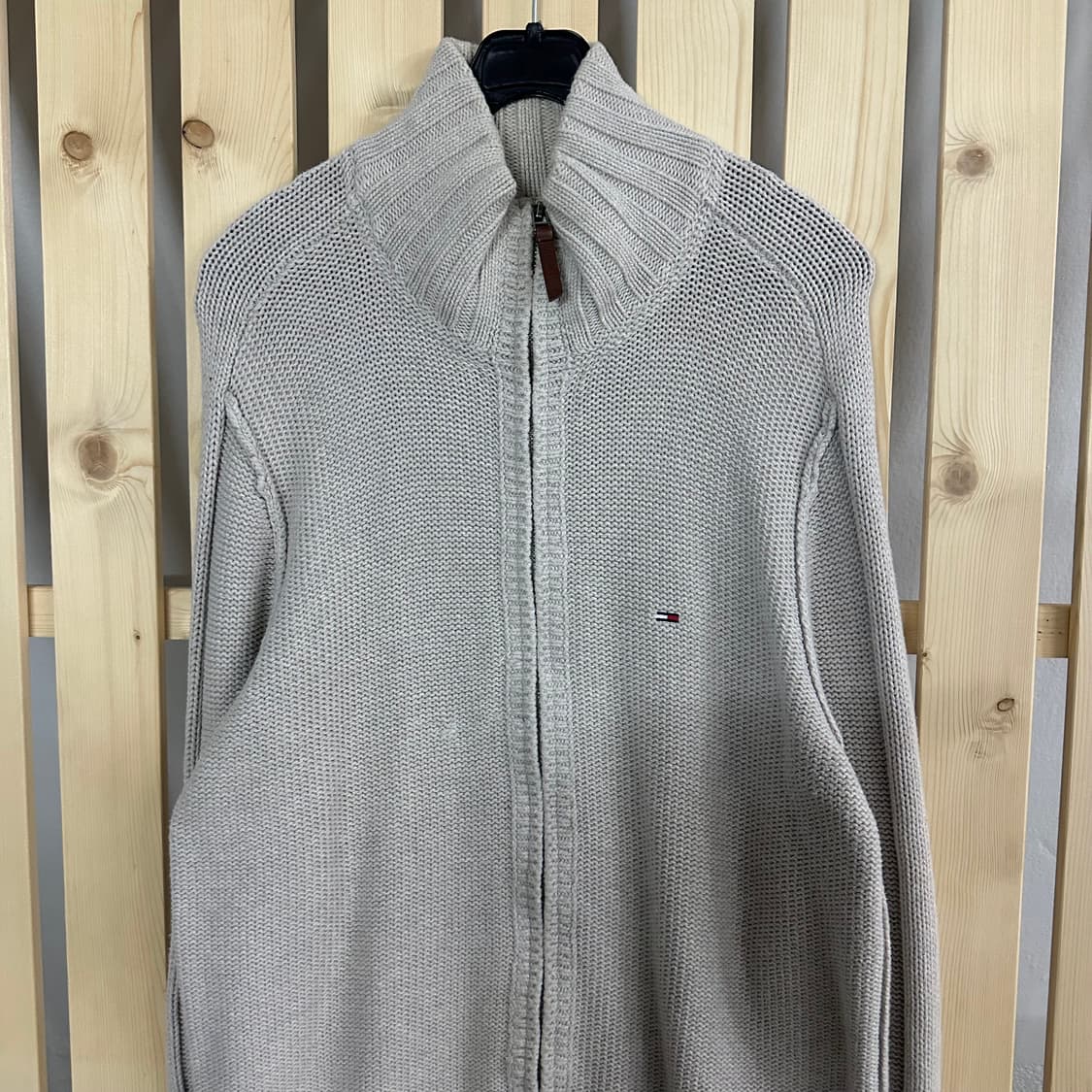 (XL) 타미힐피거 베이지 니트 집업 상품이미지3