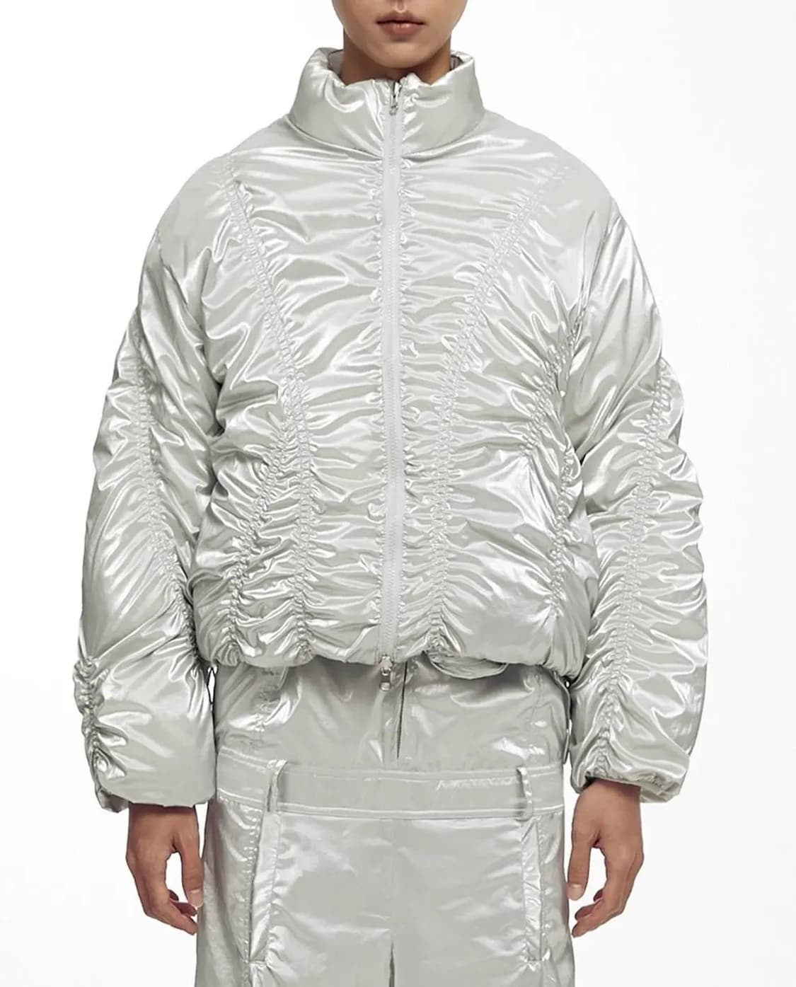 나체 리버시블 패딩 실버 상품이미지4