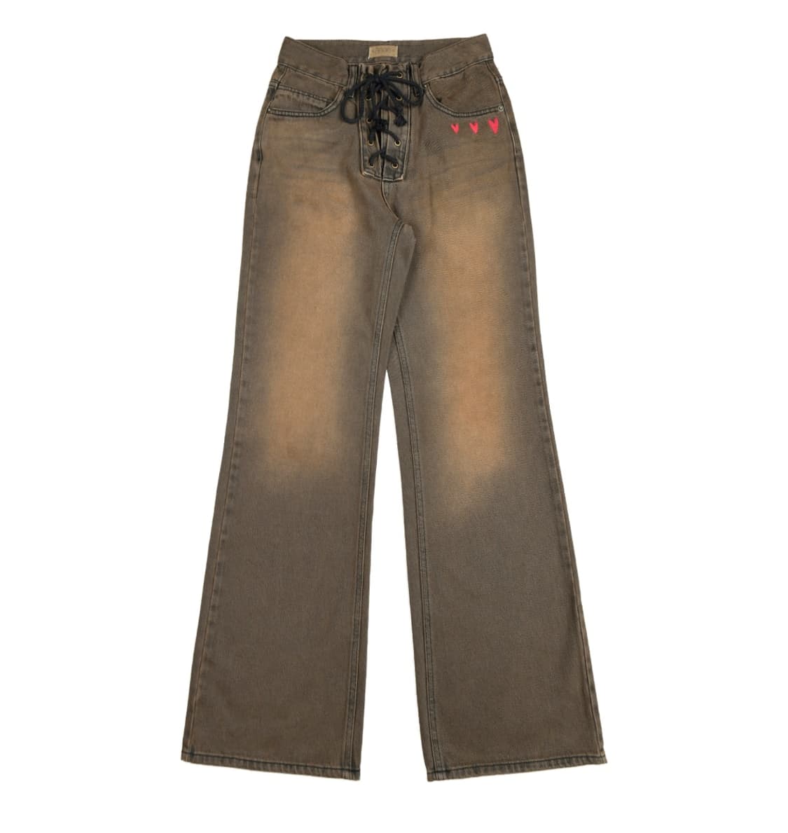 aeae HEART EMBROIDERY JEANS BROWN 1size 상품이미지1