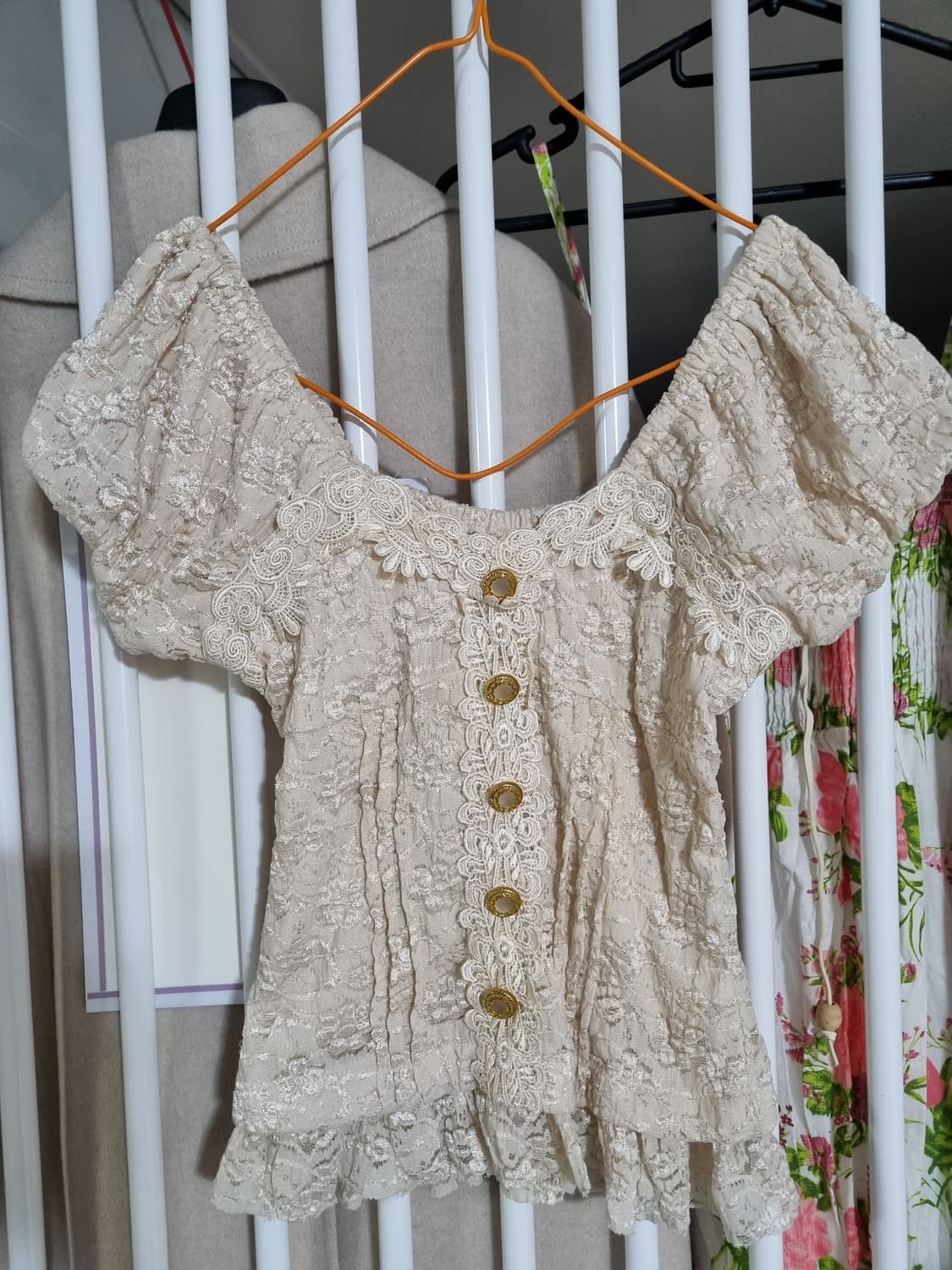 레이스 블라우스+샤 롱스커트 상품이미지2