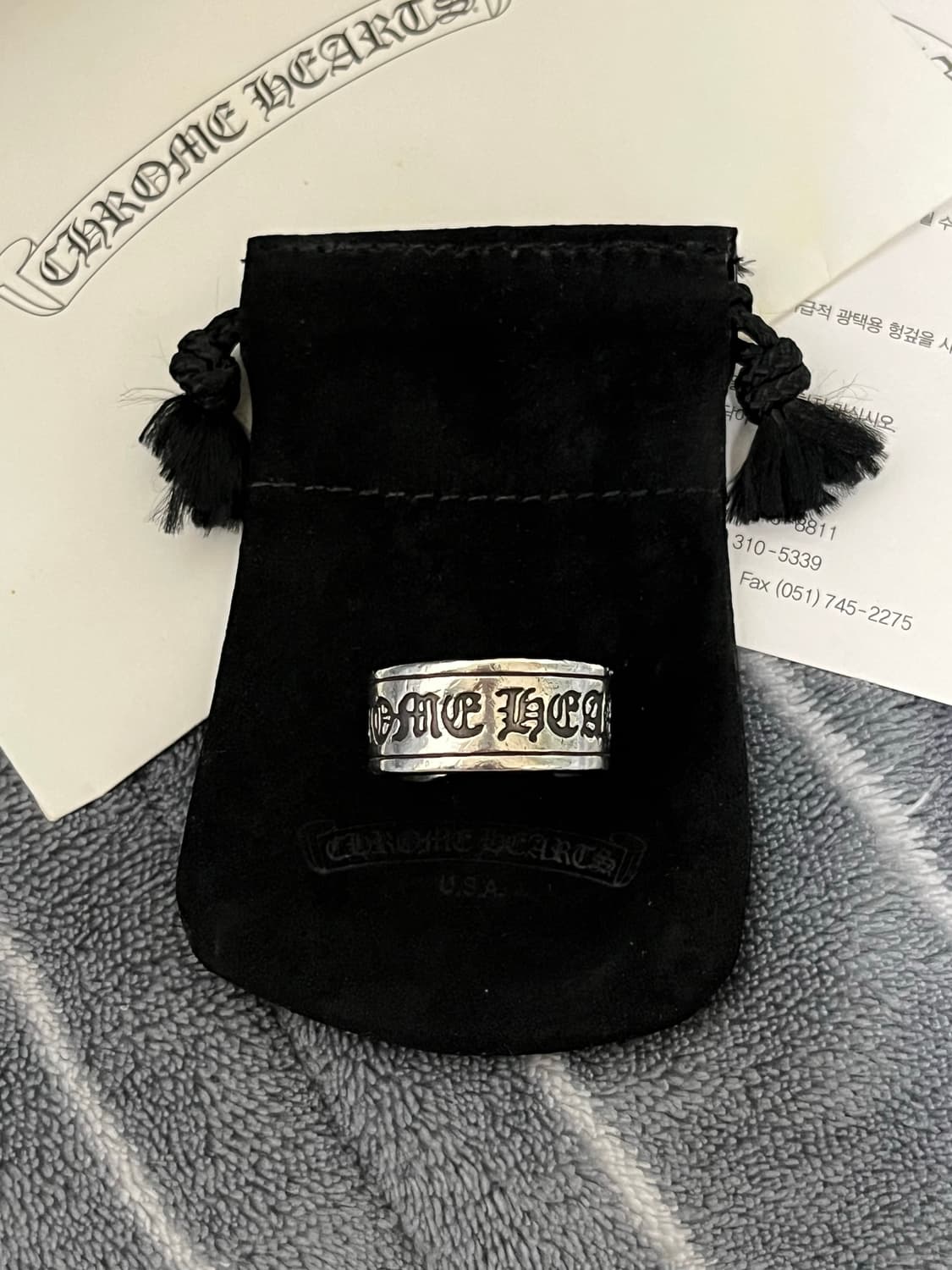 [21호] 크롬하츠 라지 스크롤라벨링 말발굽링 반지 상품이미지1