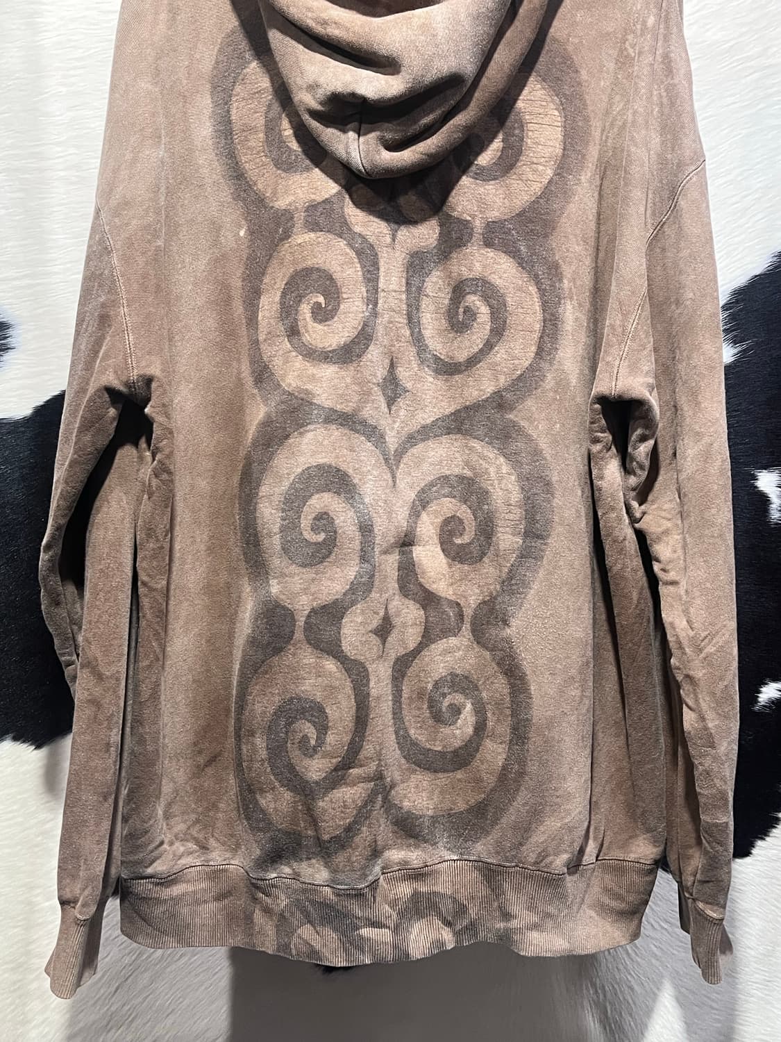 브라운 오리엔탈 프린팅 후드집업 상품이미지2