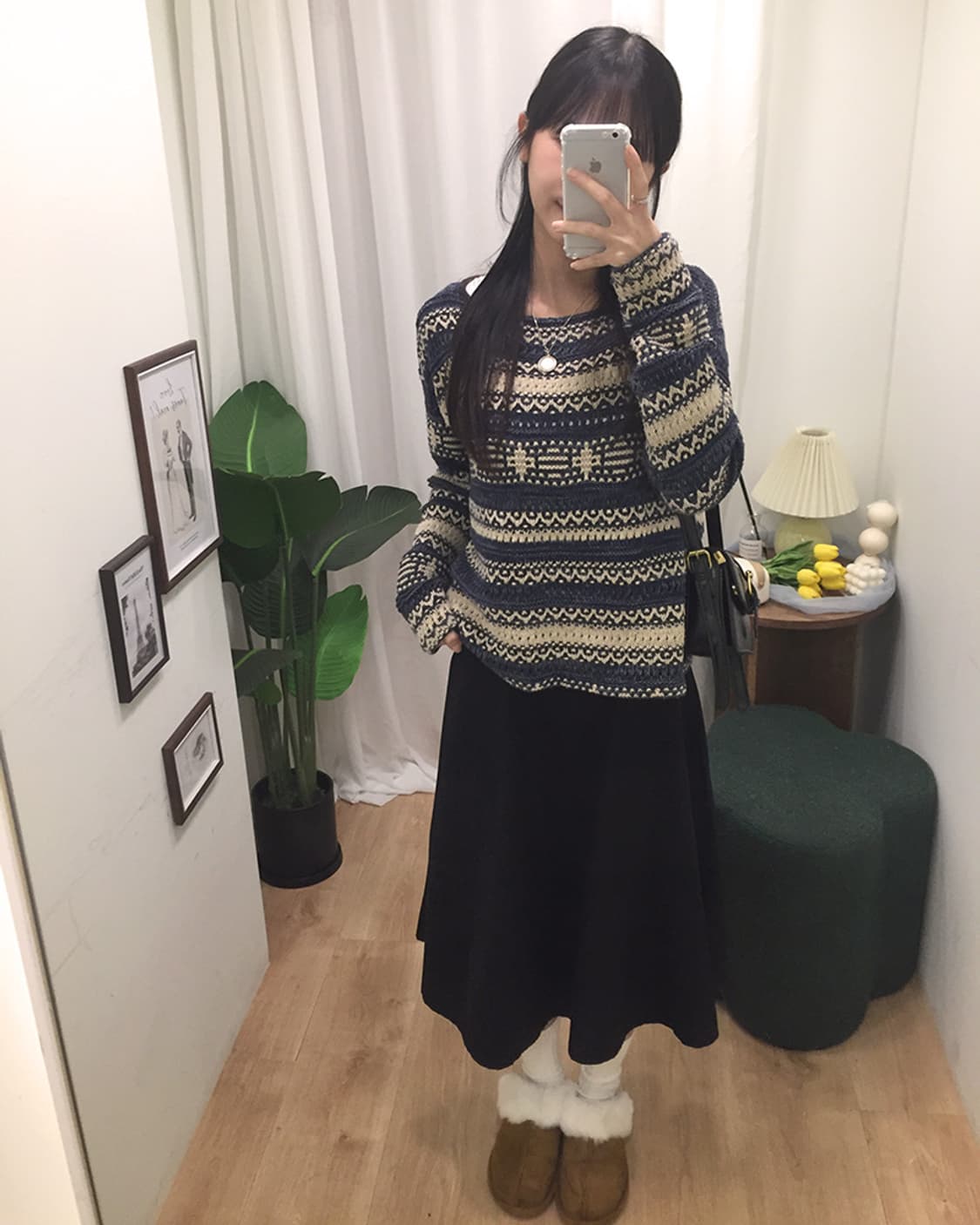 여성 폴로 라운드 니트 100 상품이미지3