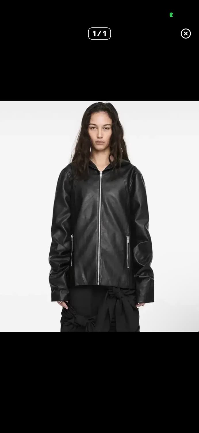 나체 후드 레더 자켓  상품이미지1