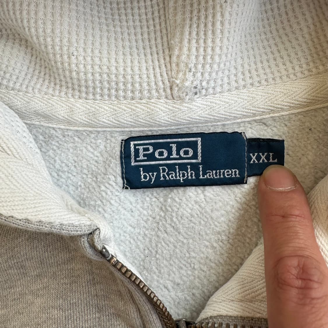 폴로 랄프로렘 00‘s 멜란지 그레이 써멀 후드집업 상품이미지4