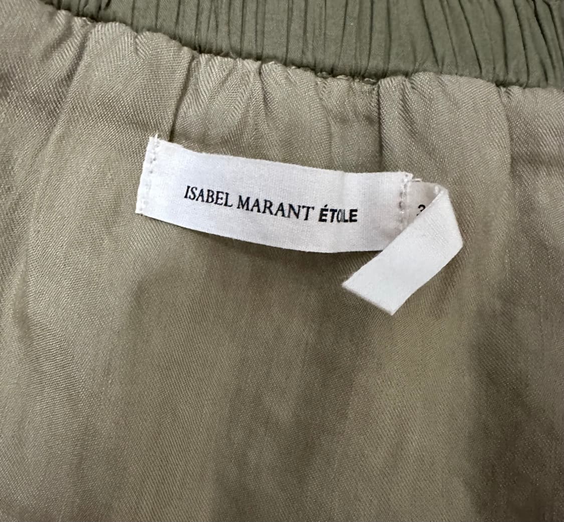 이자벨마랑 스모크 러플 미니스커트 카키 상품이미지4