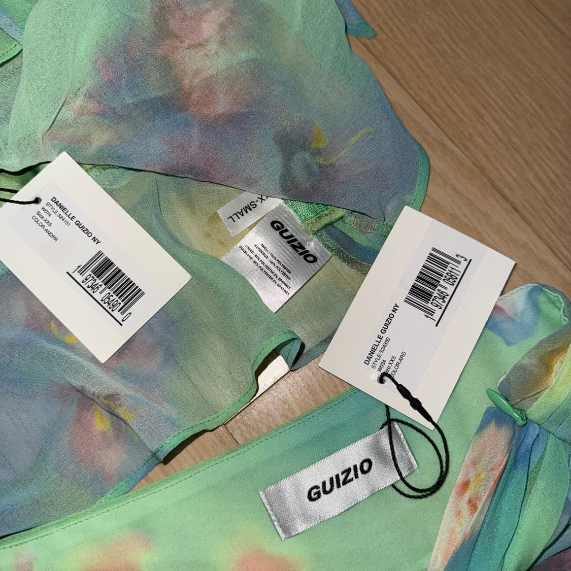 Guizio 쉬폰 랩 어라운드 셋업 xxs 탑 스커트 상품이미지4