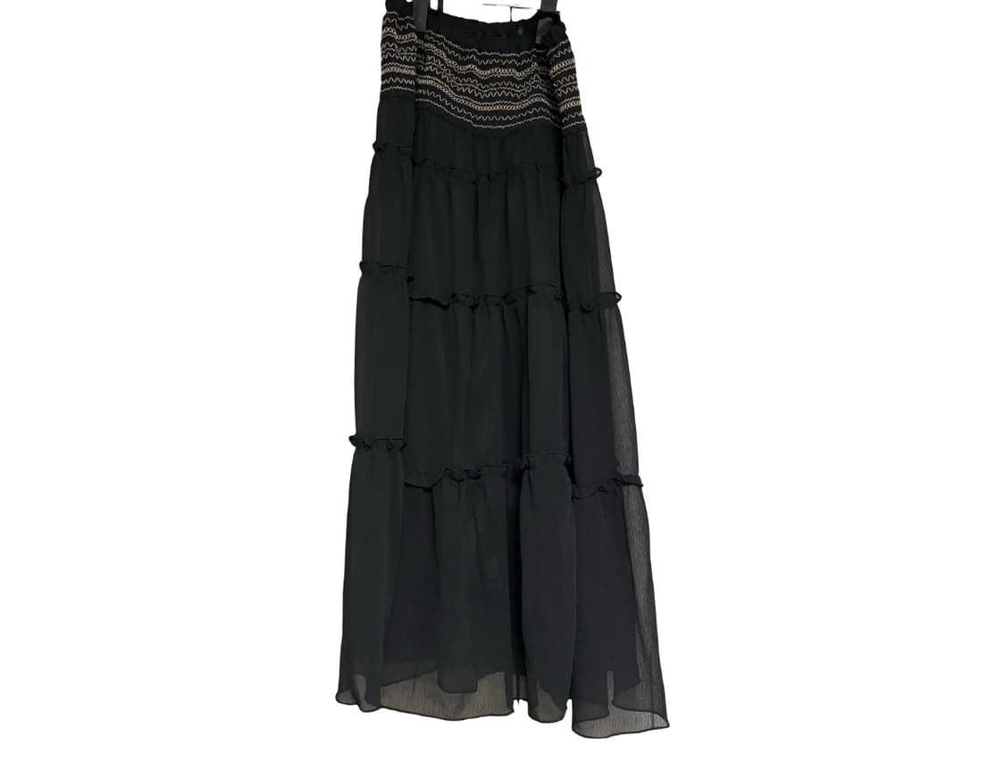 모리걸 st 블랙 캉캉 롱 스커트 상품이미지1