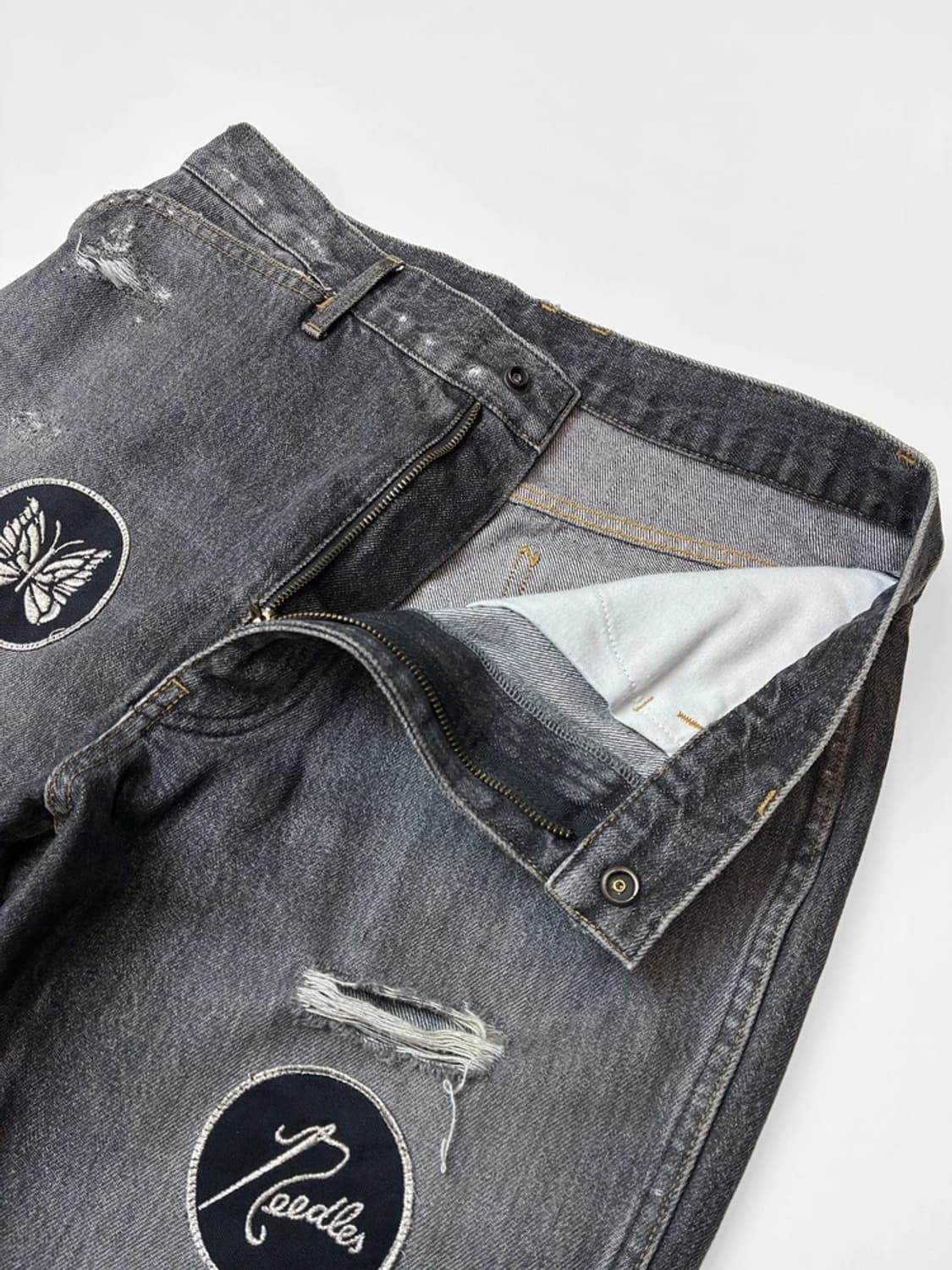 니들스 버터플라이 패치 부츠컷 데님 팬츠 PN5665    상품이미지3